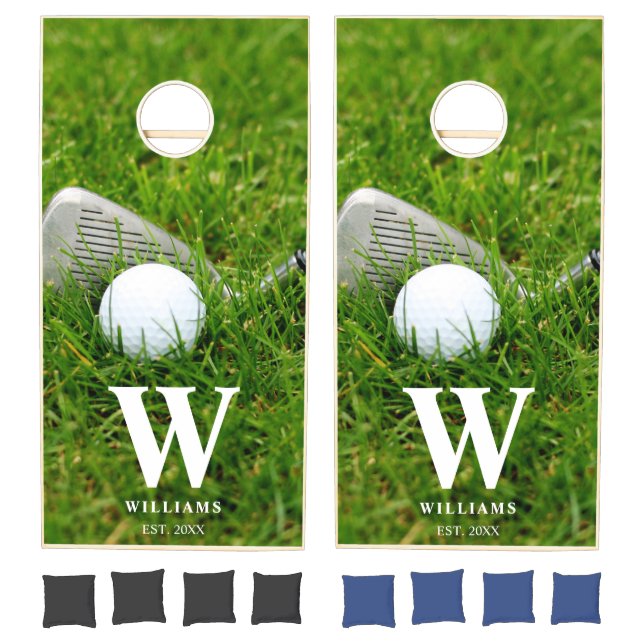 Golf Club and Ball Personalized Cornhole Set (Set)