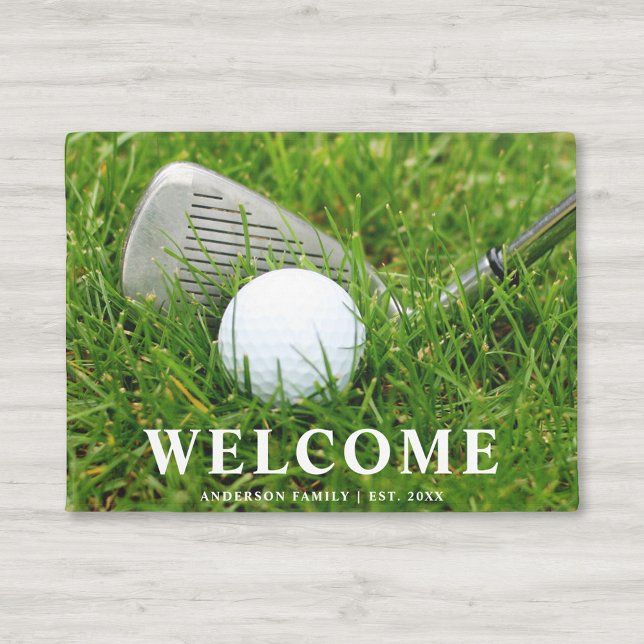 Golf Club and Ball Personalized Doormat (Creator Uploaded)