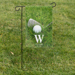 Golf Club and Ball Personalized Garden Flag