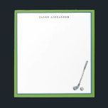 Golf Club and ball Personalized Golf  Notepad<br><div class="desc">Simple elegant hand drawn watercolor golf club and ball Golf lovers personalized note pad</div>