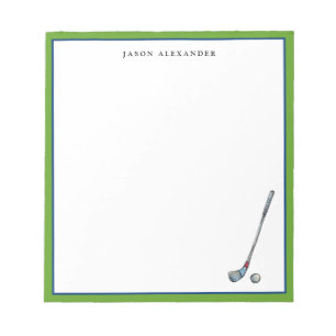Golf Club and ball Personalized Golf Notepad