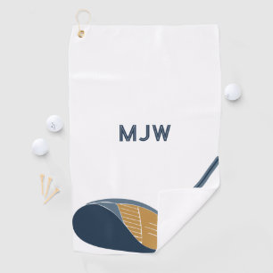 Golf Club and Ball Personalized Golfers Name Towel
