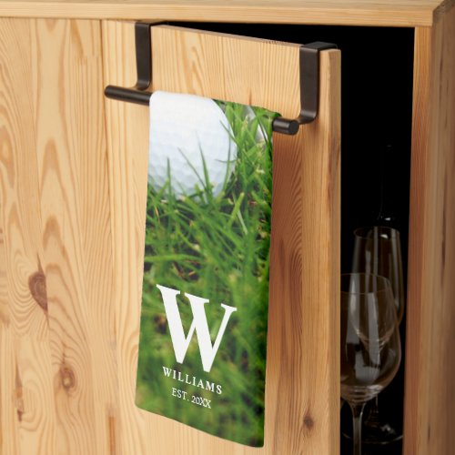 Golf Club and Ball Personalized Kitchen Towel