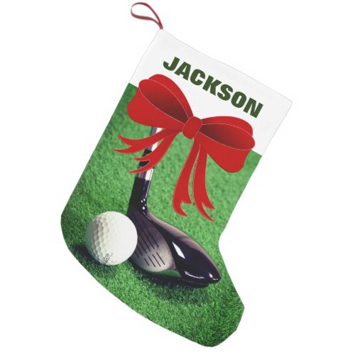 Golf Club and Golf Ball Small Christmas Stocking