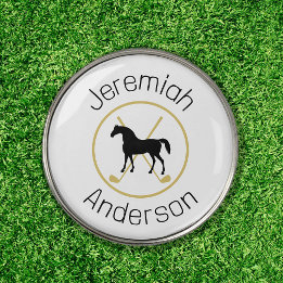 Golf Club and Horse Personalized Golf Ball Marker