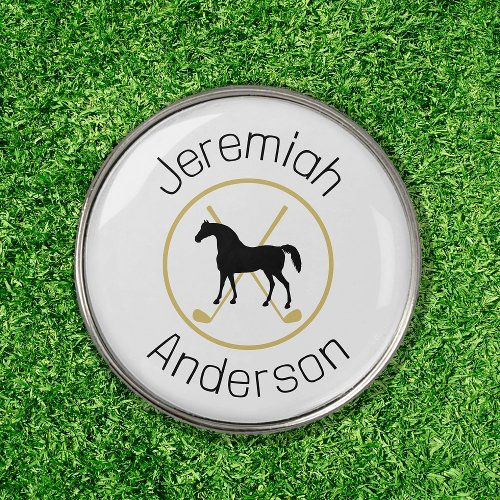 Golf Club and Horse Personalized Golf Ball Marker