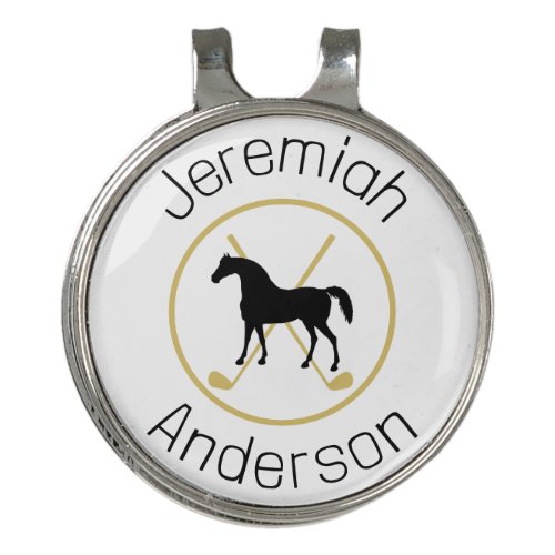 Golf Club and Horse Personalized Golf Hat Clip