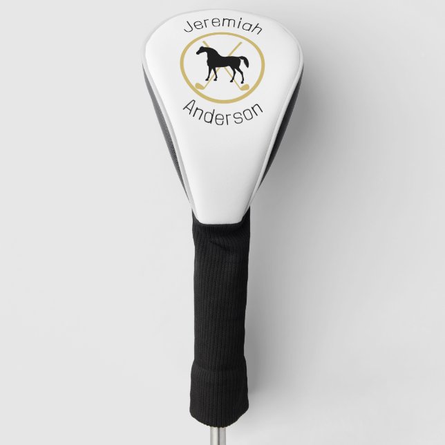 Golf Club and Horse Personalized Golf Head Cover (Front)