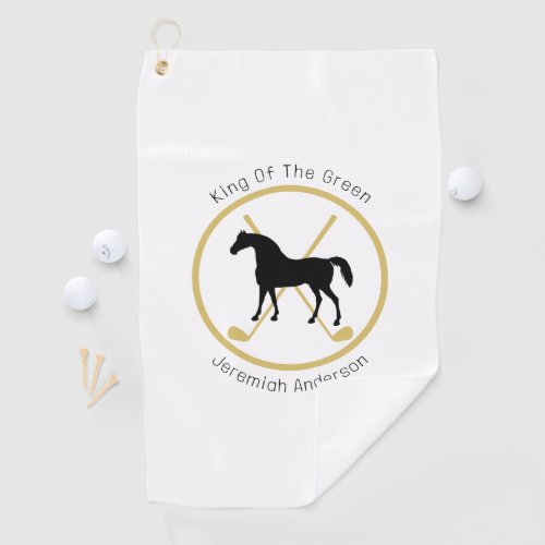 Golf Club and Horse Personalized Golf Towel
