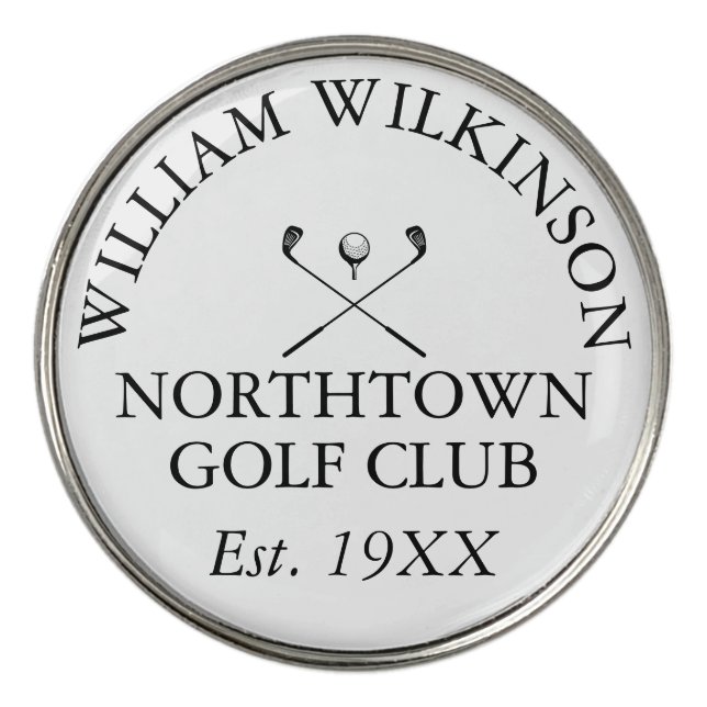Golf Club and Member Name Established Date Golf Ball Marker (Front)