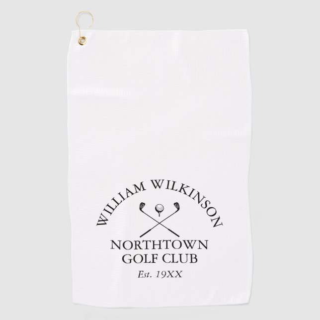 Golf Club and Member Name Established Date Golf Towel (Front)