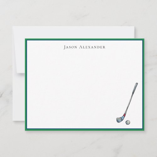 Golf club  ball Personalizes Flat Thank You Card