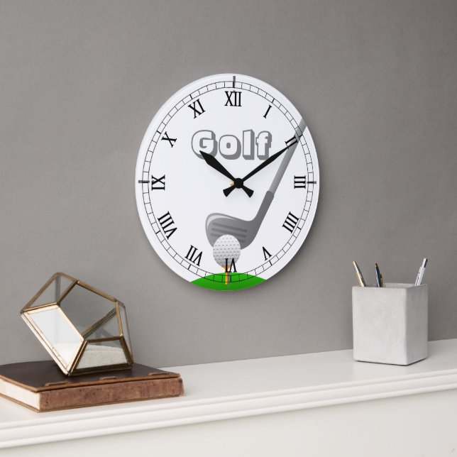 Golf Club, Ball & Tee - Custom Clock (Office)