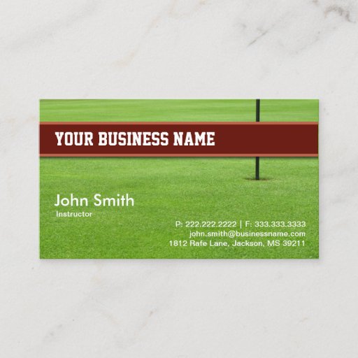 Customizable Golf Club business card