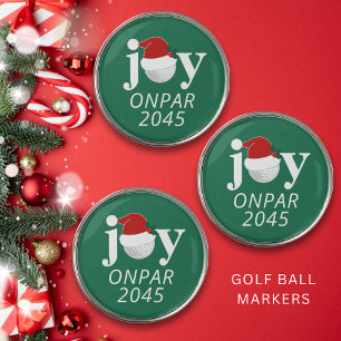 Golf Club Christmas Party Favor Joy Modern Green Ball Marker