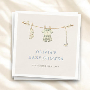 Golf Club Clothesline Baby Shower Party Napkins