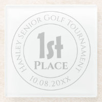 Golf Club Competition 1st Prize Trophy Award Glass Coaster