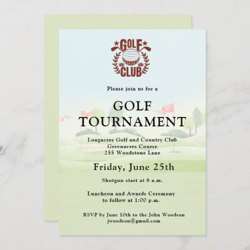 Golf Club Corporate Tournament Logo  Invitation