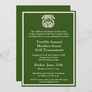 Golf Club Corporate Tournament Logo  Invitation