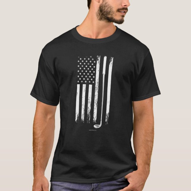 Golf Club Flag Usa   T-Shirt (Front)