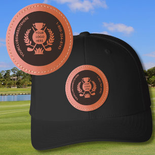 Golf Club Golf League Logo Website Phone Leather Patch Hat