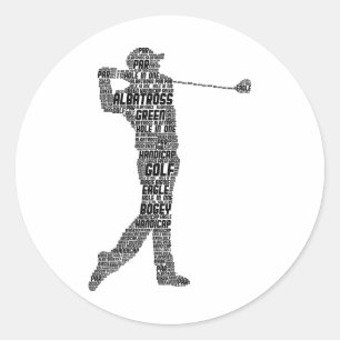 Golf Club Golfer Golfing Men Boys Kids 1 Classic Round Sticker