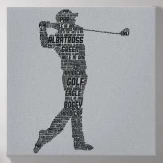 Golf Club Golfer Golfing Men Boys Kids Canvas Photo Tile