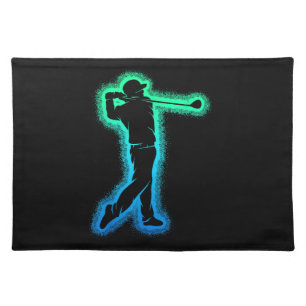 Golf Club Golfer Kids Boys Men Golfing Cloth Placemat