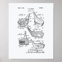 Golf Club Head 1926 Patent Art - White Paper Poster
