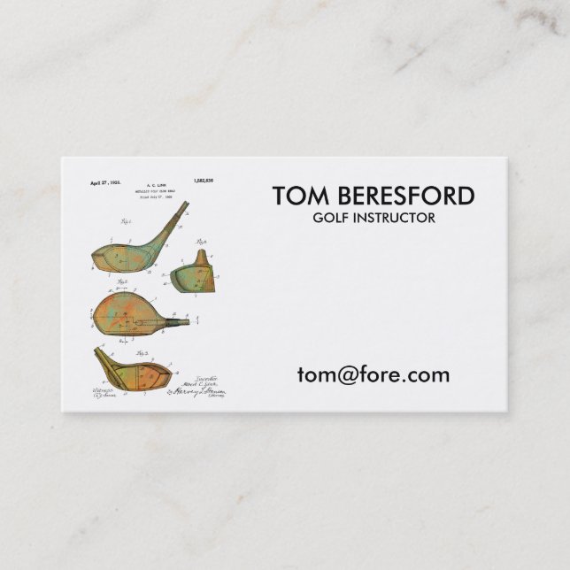 GOLF CLUB HEADS PATENT - Business cards (Front)