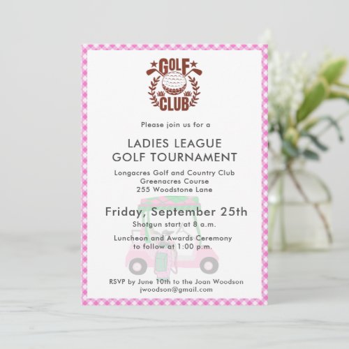 Golf Club Ladies League Tournament Logo  Invitation