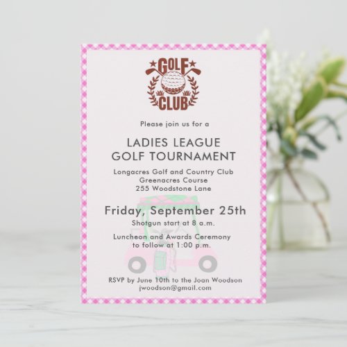 Golf Club Ladies League Tournament Logo  Invitation