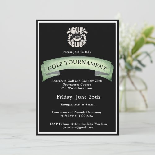 Golf Club League Corporate Logo Tournament Invitation