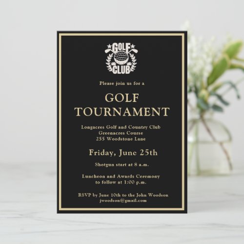 Golf Club League Corporate Logo Tournament Invitation