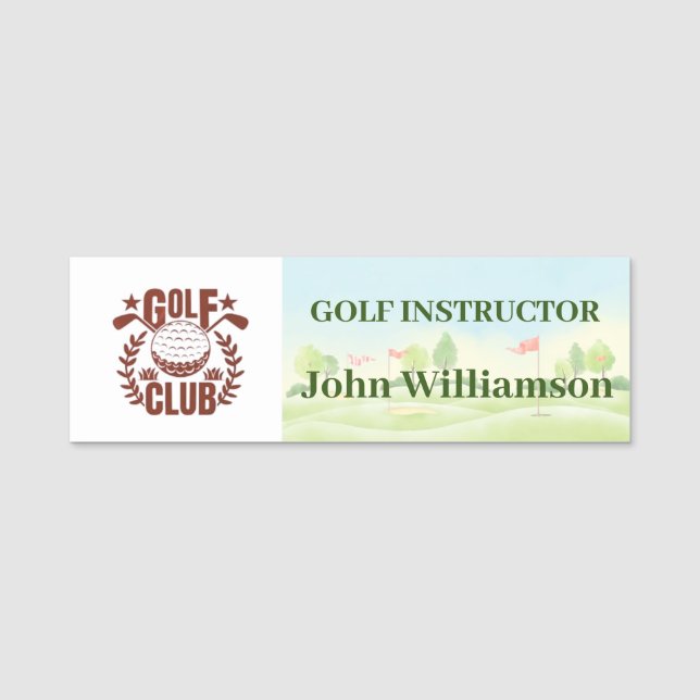 Golf Club League Logo Member Guest Name Tag (Front)