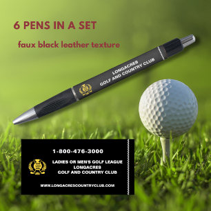 Golf Club & League Logo Phone Leather Texture Pen