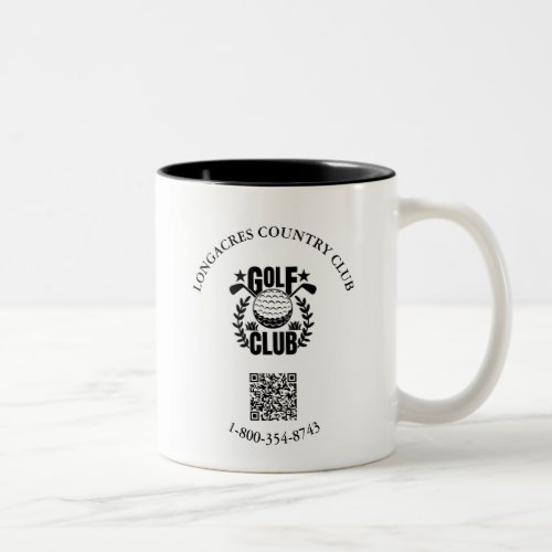 Golf Club League Phone Logo QR Code     Two_Tone Coffee Mug