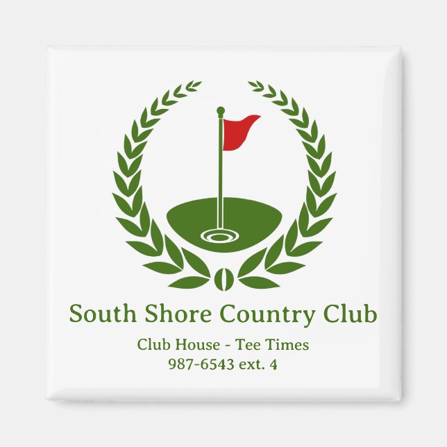 Golf Club Logo Custom Classic Golf Flag Magnet (Front)