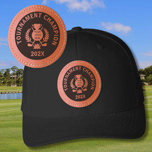 Golf Club Logo, Tournament Champion Year Leather Patch Hat