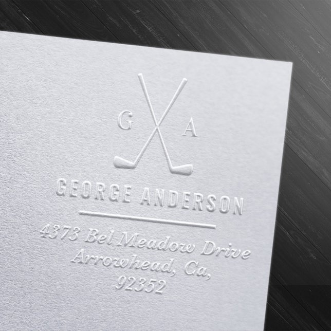 Golf club monogram name address personalized embosser (Creator Uploaded)