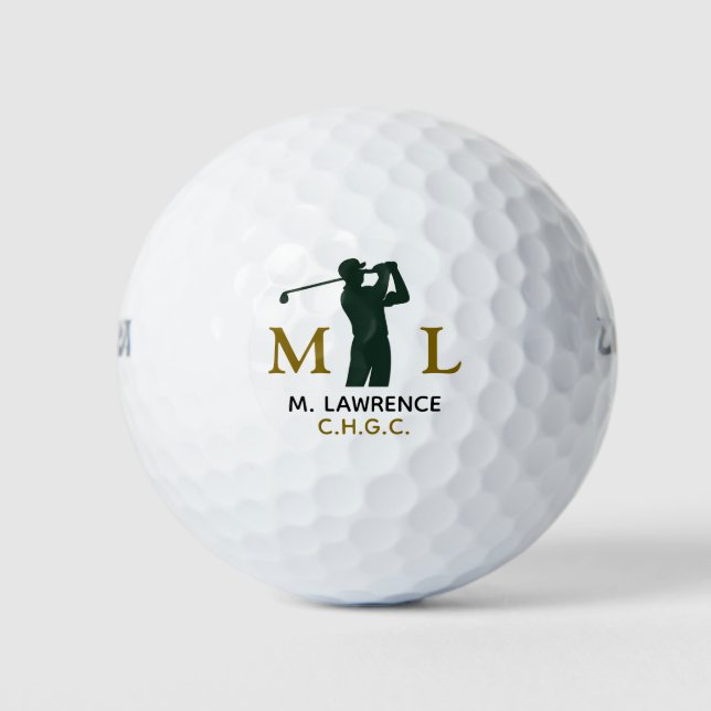 Golf Club Name Abbreviation with Monogram Balls (Front)
