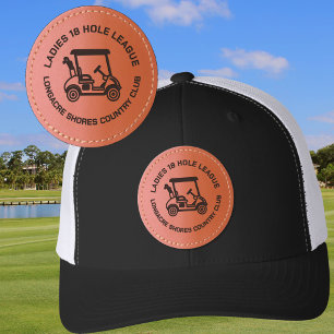 * Golf Club Name Ladies League Golf Cart Leather Patch Hat