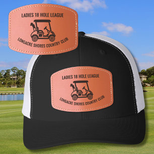 * Golf Club Name Ladies League Golf Cart Leather Patch Hat