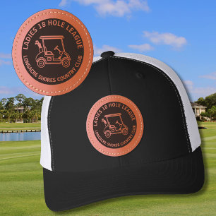 Golf Club Name Ladies League Golf Cart Leather Patch Hat