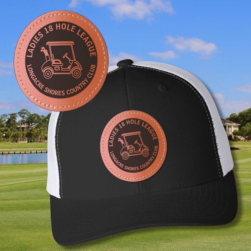 Golf Club Name Ladies League Golf Cart Leather Patch Hat Golf Club Name Ladies League Golf Cart Leather Patch Hat