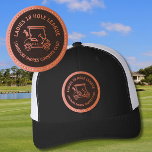 Golf Club Name Ladies League Golf Cart Leather Patch Hat
