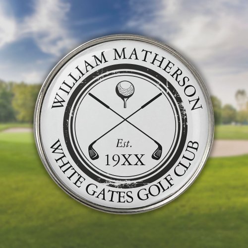 Golf Club Name Personalized Classic Golf Ball Marker
