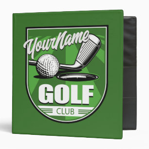 Golf Club NAME Pro Golfer Player Personalized   3 Ring Binder