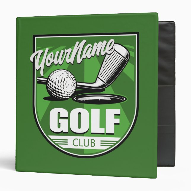 Golf Club NAME Pro Golfer Player Personalized   3 Ring Binder (Front/Inside)