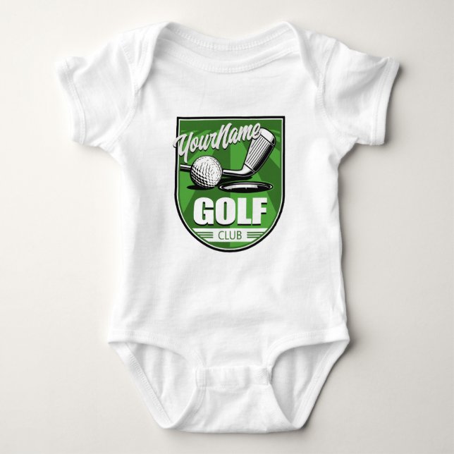 Golf Club NAME Pro Golfer Player Personalized   Baby Bodysuit (Front)